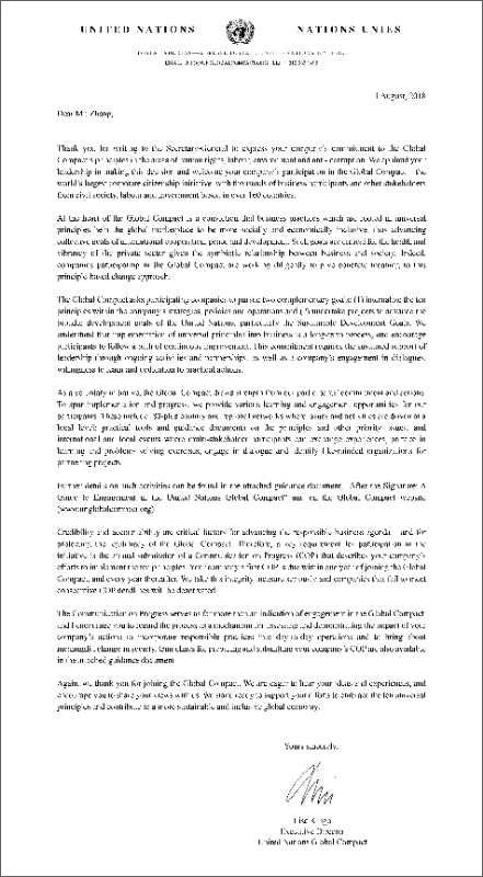 中国玩球官方网加入联合国全球契约组织 助推新旧动能转换可持续发展